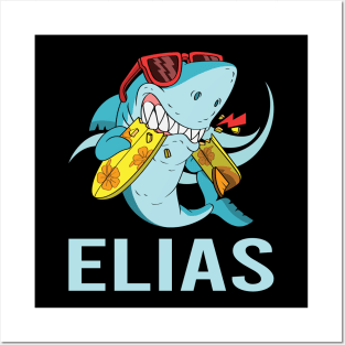 Funny Shark - Elias Name Posters and Art